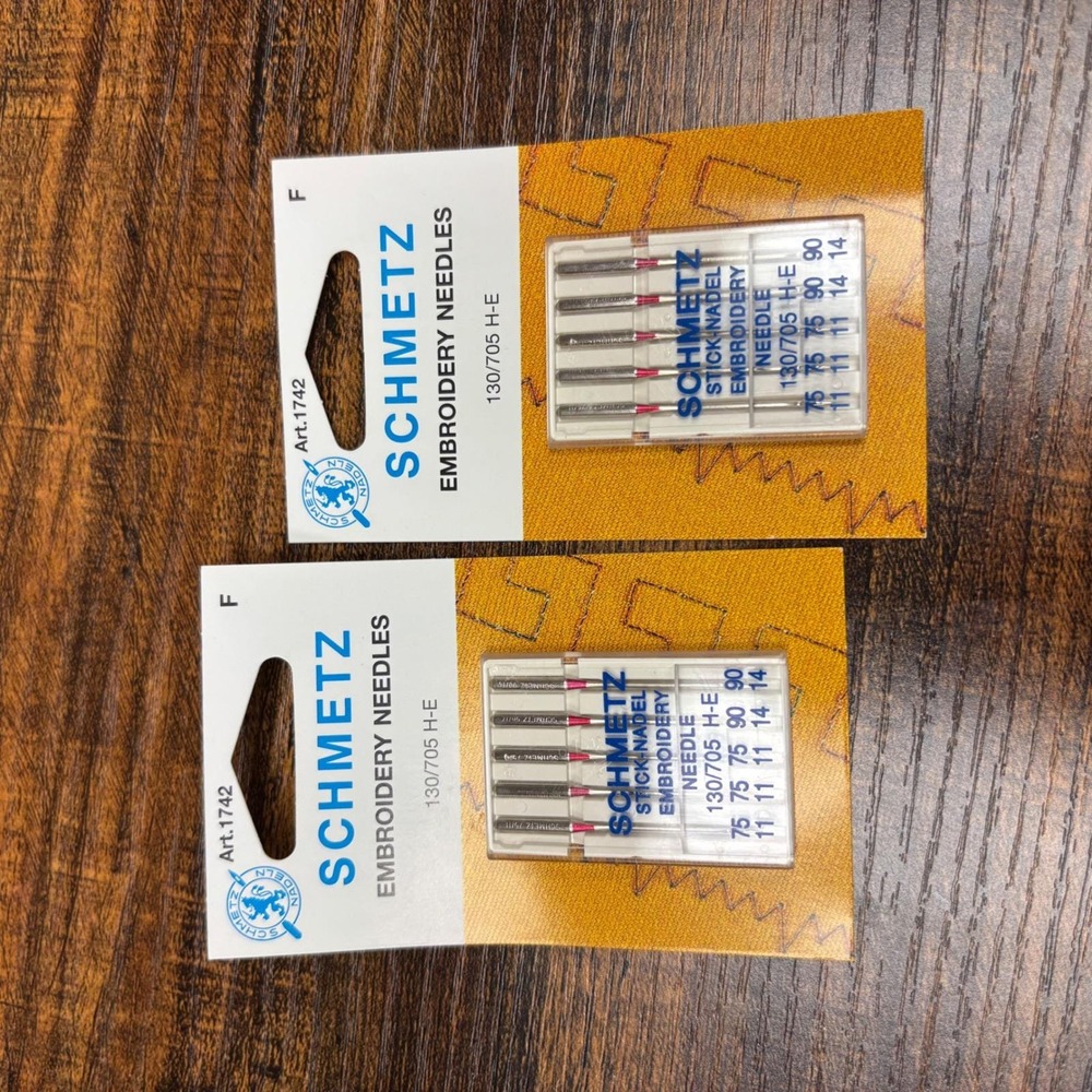 Schmetz Embroidery Sewing Machine Needles Bundle 130/705 H-E Twin NeedleAssorted